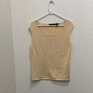 Dana Buchman Cream Sleeveless Tank Top